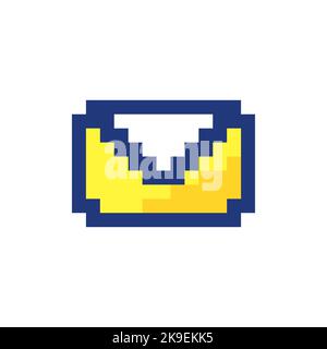 Unread message pixelated RGB color ui icon Stock Vector