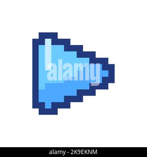 Play button pixelated RGB color ui icon Stock Vector