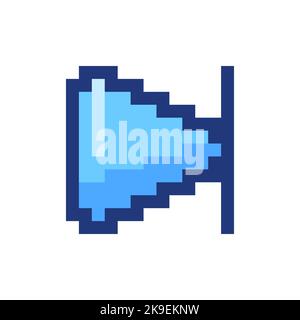 Skip next button pixelated RGB color ui icon Stock Vector