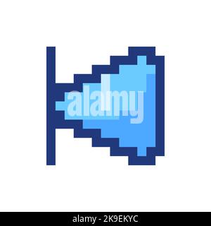 Skip previous button pixelated RGB color ui icon Stock Vector