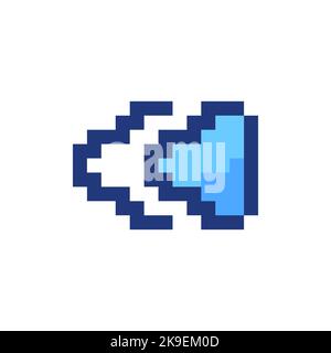 Fast reverse button pixelated RGB color ui icon Stock Vector
