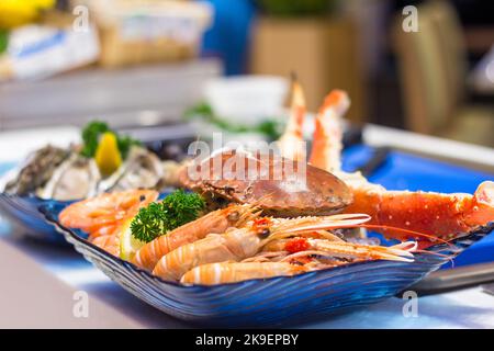 Fresh seafood at a hotel buffet in Bangkok, Thailand Stock Photo