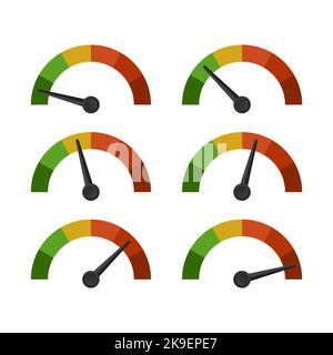 speedometer 6 different position icon vector for graphic design, logo ...