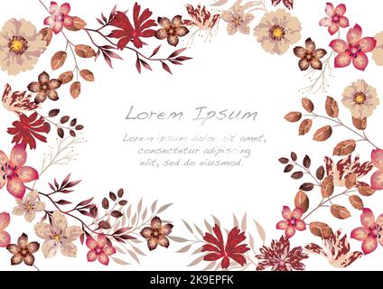 Watercolor seamless floral background isolated on a white background, vector illustration. Horizontally and vertically repeatable. Stock Vector