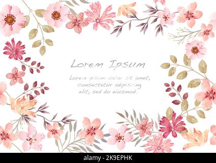 Watercolor seamless floral background isolated on a white background, vector illustration. Horizontally and vertically repeatable. Stock Vector