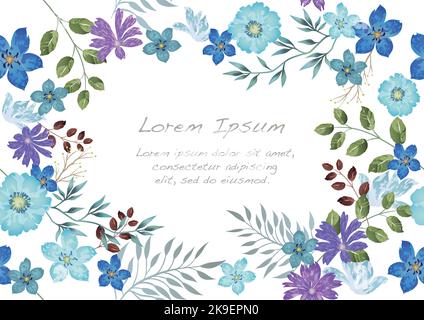 Watercolor seamless floral background isolated on a white background, vector illustration. Horizontally and vertically repeatable. Stock Vector