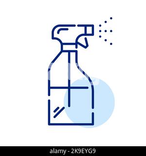 Spray bottle. Cosmetics and hair supply. Pixel perfect, editable stroke line icon Stock Vector