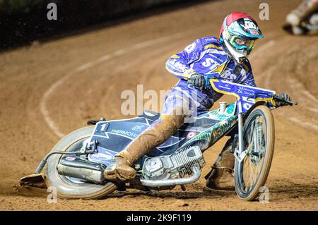 Manchester, UK. 24th Oct, 2022. Richard Lawson in action during the Grant Henderson Pairs at the National Speedway Stadium, Manchester on Thursday 27th October 2022. (Credit: Ian Charles | MI NEWS) Credit: MI News & Sport /Alamy Live News Stock Photo