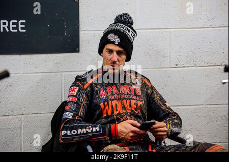 Manchester, UK. 24th Oct, 2022. Sam Masters during the Grant Henderson Pairs at the National Speedway Stadium, Manchester on Thursday 27th October 2022. (Credit: Ian Charles | MI NEWS) Credit: MI News & Sport /Alamy Live News Stock Photo