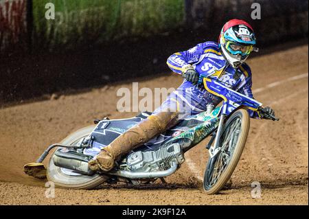 Manchester, UK. 24th Oct, 2022. Richard Lawson in action during the Grant Henderson Pairs at the National Speedway Stadium, Manchester on Thursday 27th October 2022. (Credit: Ian Charles | MI NEWS) Credit: MI News & Sport /Alamy Live News Stock Photo