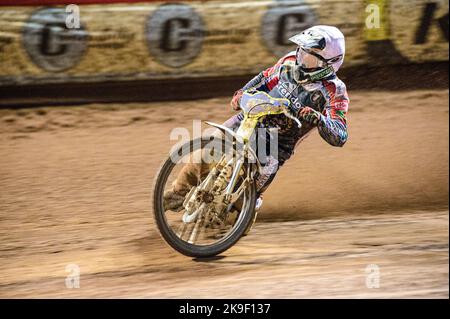 Manchester, UK. 24th Oct, 2022. Chris Harris in action during the Grant Henderson Pairs at the National Speedway Stadium, Manchester on Thursday 27th October 2022. (Credit: Ian Charles | MI NEWS) Credit: MI News & Sport /Alamy Live News Stock Photo