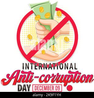 International Anti Corruption Day Poster Design illustration Stock Vector