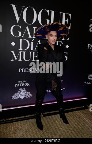 Mexico City, Mexico. 27th Oct, 2022. kunno attends the black carpet of Day of the Dead Gala by Vogue at National Numismatic Museum. on October 27, 2022, Mexico City, Mexico. (Credit Image: © Carlos Tischler/eyepix via ZUMA Press Wire) Stock Photo