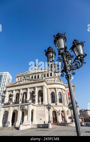 FRANKFURT, GERMANY - FEB 22, 2015: The Old opera house in Frankfurt, Germany. The old Opera House was builded in 1880, The architect is Richard Lucae. Stock Photo