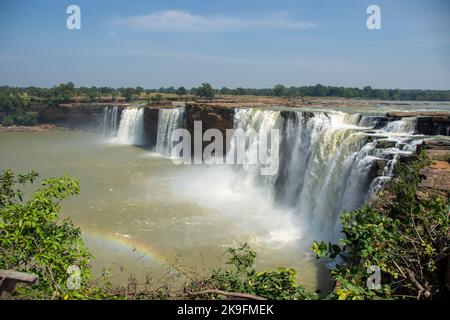 Chitrakot Waterfall is a beautiful waterfall situated on the river Indravati in Bastar district of Chhattisgarh state of India Stock Photo