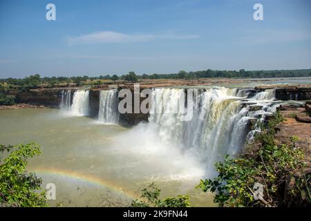 Chitrakot Waterfall is a beautiful waterfall situated on the river Indravati in Bastar district of Chhattisgarh state of India Stock Photo