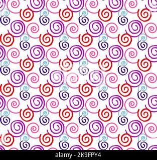 Minimalistic vector texture made of colored spirals Stock Vector
