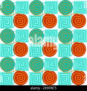 Seamless vector pattern made of cartoon spirals Stock Vector