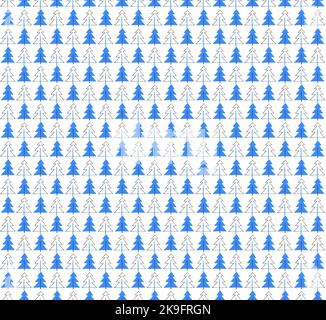 Christmas trees seamless pattern. Vector childish scandinavian ...