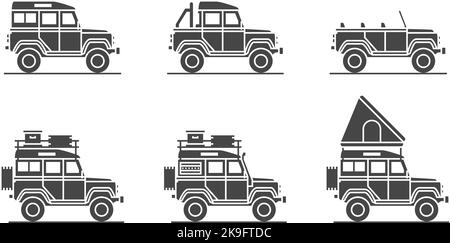 Various British old off road vehicles Stock Vector