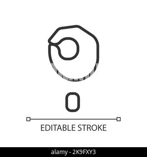 Singing letter O in ASL pixel perfect linear icon Stock Vector