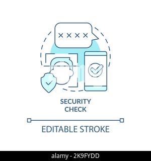 Security check turquoise concept icon Stock Vector