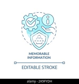 Memorable information turquoise concept icon Stock Vector