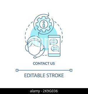 Contact us turquoise concept icon Stock Vector