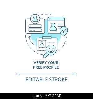 Verify free profile turquoise concept icon Stock Vector