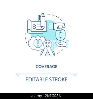 Insurance coverage turquoise concept icon Stock Vector