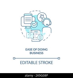Ease of doing business turquoise concept icon Stock Vector