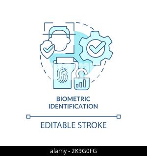 Biometric identification turquoise concept icon Stock Vector