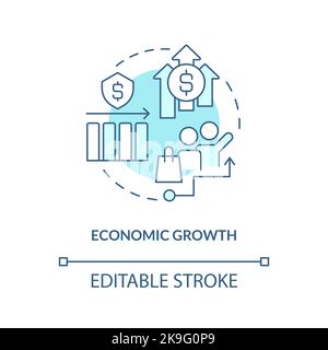 Economic growth turquoise concept icon Stock Vector