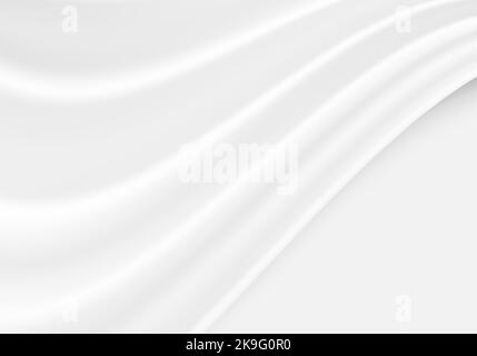 White and gray fabric silk satin beautiful background and texture. Vector illustration Stock Vector