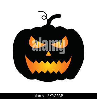Pumpkin icon vector illustration isolated on white background. Pumpkin silhouette design. Stock Vector