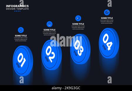 Infographic template with icons and 4 options or steps. Can be used for workflow layout, diagram, banner, webdesign. Vector illustration Stock Vector