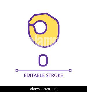 Singing letter O in ASL pixel perfect RGB color icon Stock Vector
