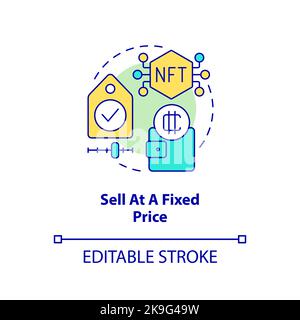Sell at fixed price concept icon Stock Vector