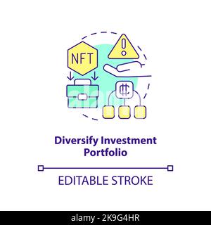 Diversify investment portfolio concept icon Stock Vector