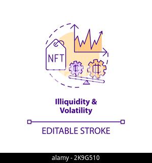 Illiquidity and volatility concept icon Stock Vector