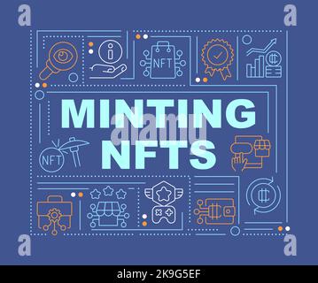 NFT word concepts dark blue banner Stock Vector