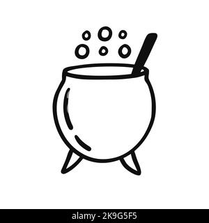 Magic pot icon linear isolated thin Royalty Free Vector