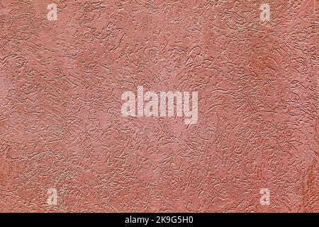 Fine detail light red textured plaster wall surface Stock Photo