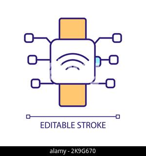 Smartwatch RGB color icon Stock Vector