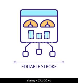Analysis research RGB color icon Stock Vector