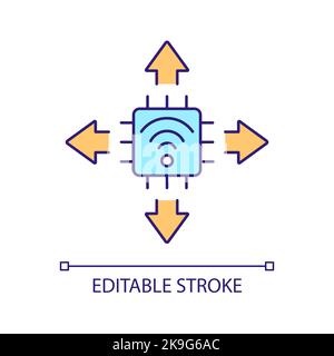 Wireless internet connection RGB color icon Stock Vector