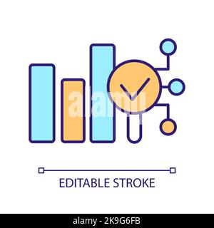 Statistic research RGB color icon Stock Vector