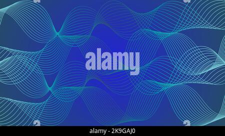 Blue wave line abstract background. Dynamic particle sound wave background. Stock Vector