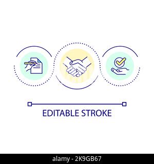 Successful real estate purchase agreement loop concept icon Stock Vector