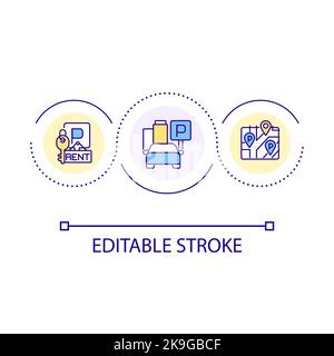 Parking options loop concept icon Stock Vector